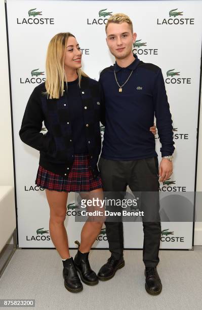 Clementina Linieres and Rafferty Law attend Lacoste VIP Lounge during 2017 ATP World Tour Semi- Finals at The O2 Arena on November 18, 2017 in...