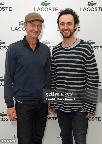 Stuart Bowman and George Blagden attend Lacoste VIP Lounge during 2017 ATP World Tour Semi- Finals at The O2 Arena on November 18, 2017 in London,...