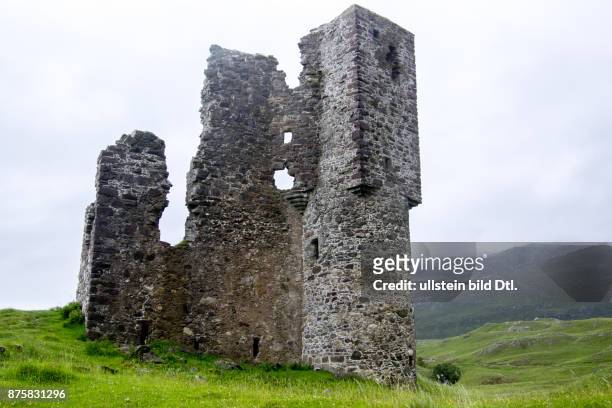 The ruins of Ardvreck Castle on Loch Assynt Schottland Scotland Grossbritannien Great Britain