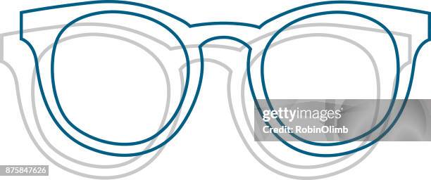 line art hipster glasses icon - horn rimmed glasses stock illustrations stock illustrations