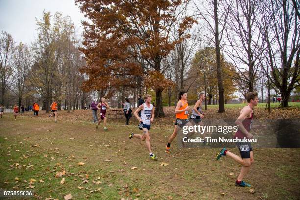 Runners compete during the Division I Men's Cross Country Championship held at E.P. Tom Sawyer Park on November 18, 2017 in Louisville, Kentucky.