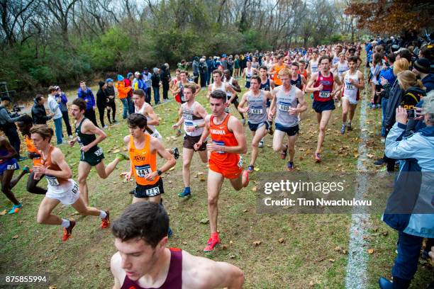 Runners compete during the Division I Men's Cross Country Championship held at E.P. Tom Sawyer Park on November 18, 2017 in Louisville, Kentucky.