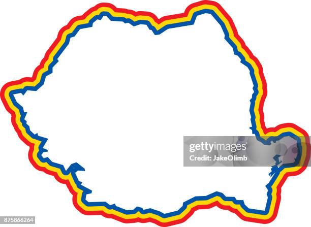 romania outline - bucharest stock illustrations