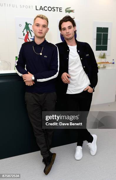 Rafferty Law and Jack Brett Anderson attend Lacoste VIP Lounge during 2017 ATP World Tour Semi- Finals at The O2 Arena on November 18, 2017 in...