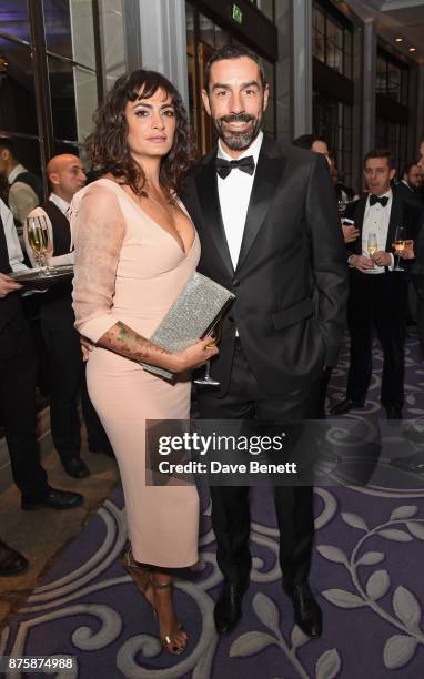 Jessica Lemarie-Pires and Robert Pires attend the 8th Global Gift Gala London in aid of Great Ormond Street Hospital Children's Charity at Corinthia...