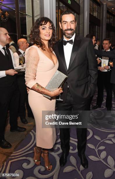 Jessica Lemarie-Pires and Robert Pires attend the 8th Global Gift Gala London in aid of Great Ormond Street Hospital Children's Charity at Corinthia...