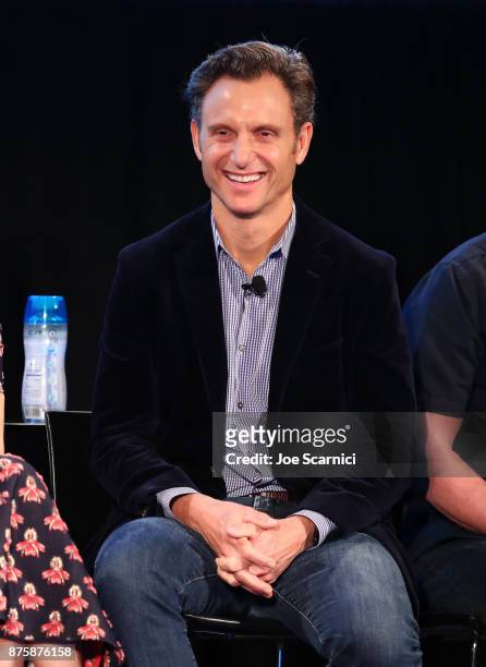 Tony Goldwyn speaks onstage during SCANDAL: THE FINAL SEASON panel at Vulture Festival LA Presented by AT&T at Hollywood Roosevelt Hotel on November...