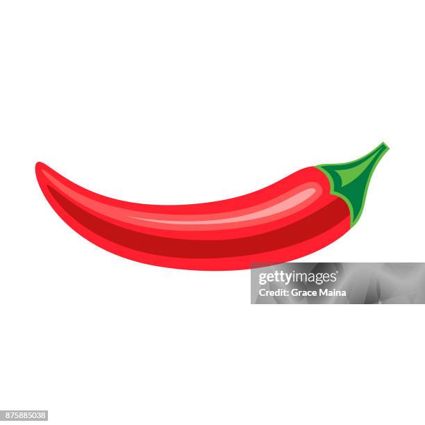 hot chili pepper isolated on white background - vector - chilli white background stock illustrations