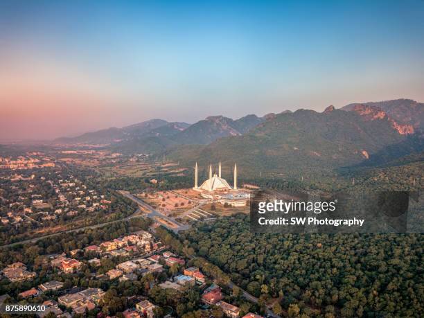 drone photo of islamabad city, pakistan - islamabad stock pictures, royalty-free photos & images