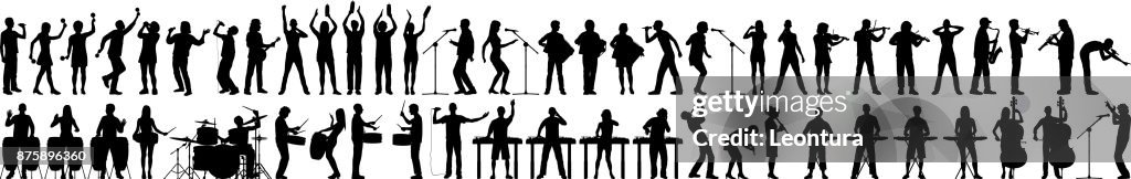 Highly Detailed Musician Silhouettes