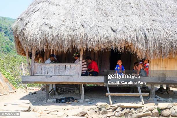 village of the luo tribe in flores indonesia. - caroline pang stock pictures, royalty-free photos & images