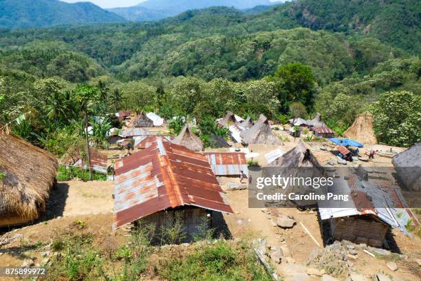 village of the luo tribe in flores indonesia. - caroline pang stock pictures, royalty-free photos & images