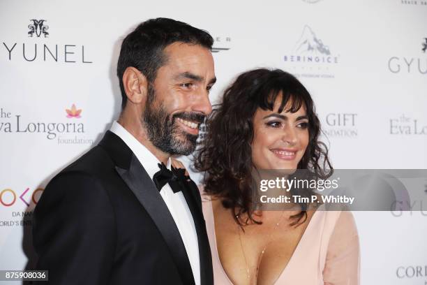 Robert Pires and Jessica Lemarie attend The Global Gift Gala London held at Corinthia Hotel London on November 18, 2017 in London, England.