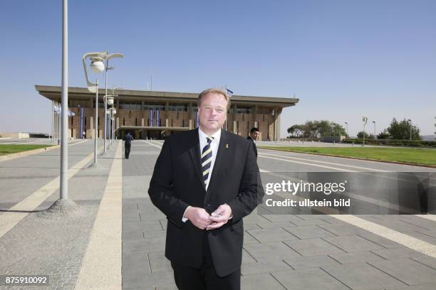 Niebel, Dirk - Politician, FDP, Germany, Federal Minister for Economoc Cooperation and Development - during his visit to Israel in front of the...