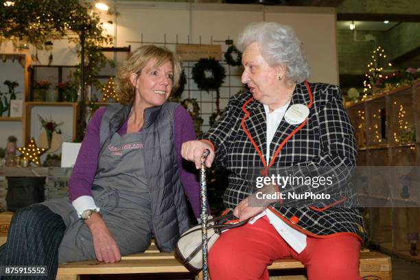 Simoneta Gomez Acebo and princesa Pilar de Borbon attends the inauguration of the Nuevo Futuro market in the Palacio de Cristal in Madrid. Spain....