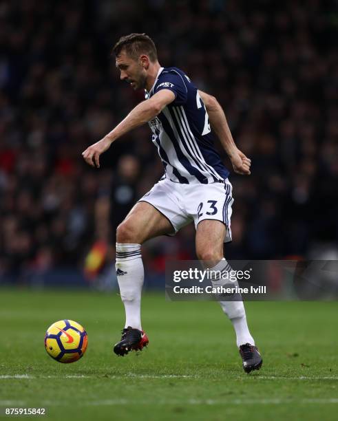 Gareth McAuley of West Bromwich Albion during the Premier League match between West Bromwich Albion and Chelsea at The Hawthorns on November 18, 2017...