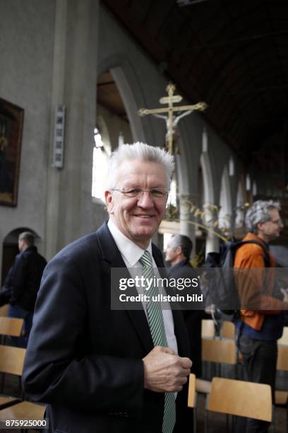 Kretschmann, Winfried - Politician, The Green Party, Germany - in Kirchheim under Teck, Baden-Wuerttemberg, at the St. Martin's Church