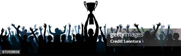 crowd (people are complete and moveable- clipping path hides legs) - first place trophy stock illustrations