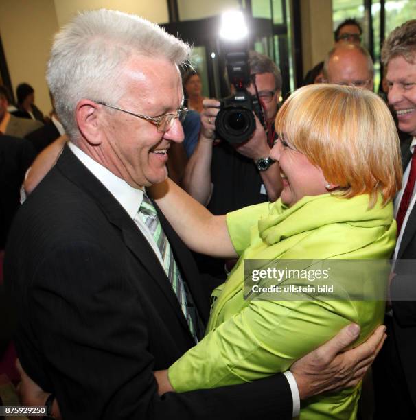 Kretschmann, Winfried - Politician, German Green Party, Germany - and Claudia Roth