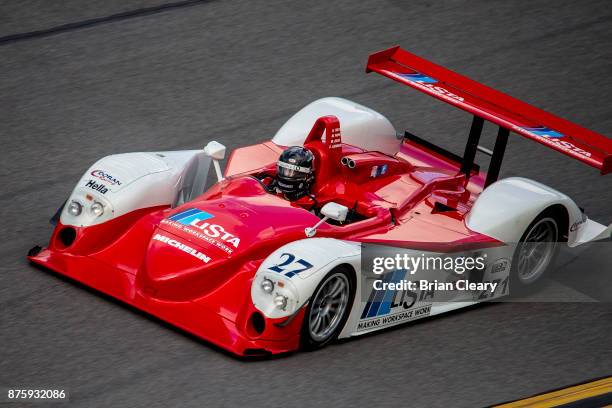 The 2002 Dallara Judd LMP 900 of Didier Theys and Freddy Lienhard races on the track at the Classic 24 at Daytona Historic Sportscar Race at Daytona...