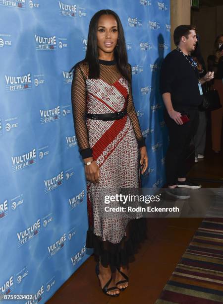 Actress Kerry Washington attends the Scandal: Final Season Panel at Vulture Festival Los Angeles at Hollywood Roosevelt Hotel on November 18, 2017 in...