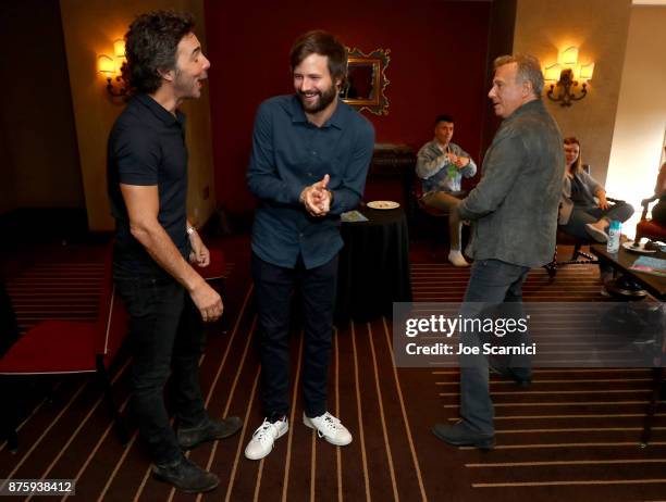 Producer Shawn Levy, writer/producer Ross Duffer and actor Paul Reiser attend the 'Stranger Things: Inside the Upside Down' panel, part of Vulture...