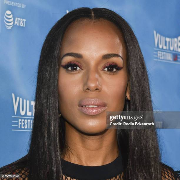 Actress Kerry Washington attends the Scandal: Final Season Panel at Vulture Festival Los Angeles at Hollywood Roosevelt Hotel on November 18, 2017 in...