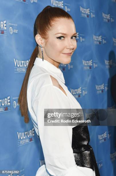 Actress Darby Stanchfield attends the Scandal: Final Season Panel at Vulture Festival Los Angeles at Hollywood Roosevelt Hotel on November 18, 2017...