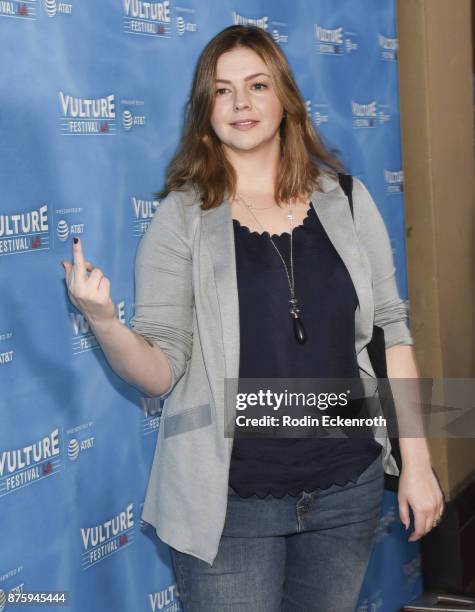 Amber Tamblyn attends the Feminist AF Panel at Vulture Festival Los Angeles at Hollywood Roosevelt Hotel on November 18, 2017 in Hollywood,...