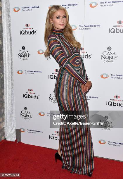 Businesswoman Paris Hilton arrives at the inaugural Los Angeles gala dinner in support of The Fred Hollows Foundation at DREAM Hollywood on November...