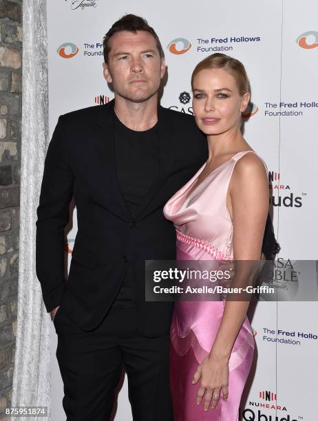 Actor Sam Worthington and wife Lara Bingle arrive at the inaugural Los Angeles gala dinner in support of The Fred Hollows Foundation at DREAM...