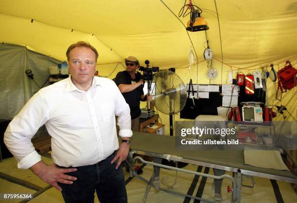 Niebel, Dirk - Politician, FDP, Germany, Federal Minister for Economoc Cooperation and Development - at German Red Cross Field Hospital during...