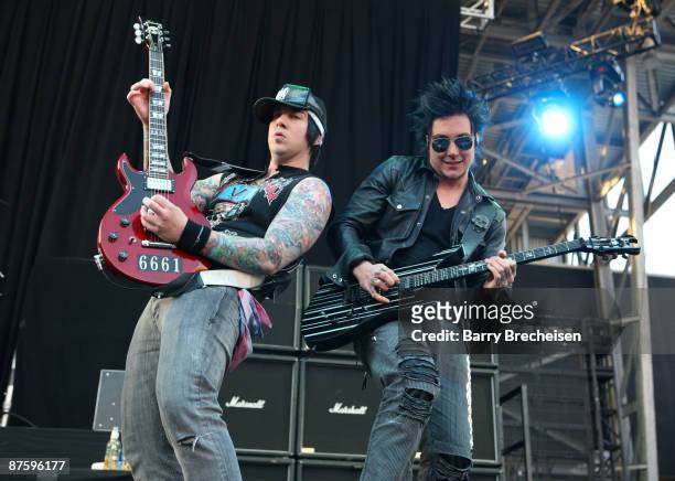 Zacky Vengeance and Synyster Gates of Avenged Sevenfold perform during the 2009 Rock On The Range festival at Columbus Crew Stadium on May 17, 2009...