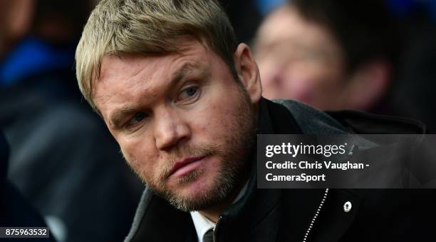 Peterborough United manager Grant McCann during the Sky Bet League One match between Peterborough United and Blackpool at ABAX Stadium on November...