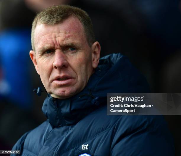 Peterborough United's assistant manager David Oldfield during the Sky Bet League One match between Peterborough United and Blackpool at ABAX Stadium...
