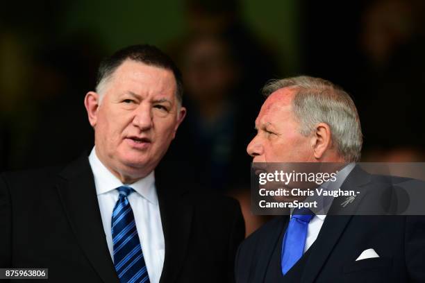 Peterborough United chief executive officer Bob Symns, left, and Peterborough United's director of football Barry Fry prior to the Sky Bet League One...