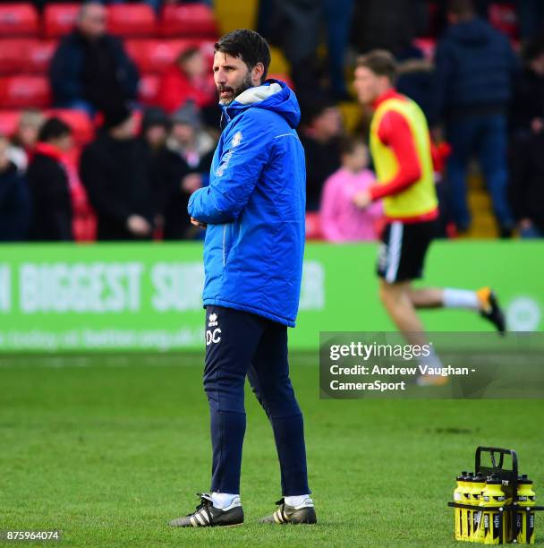 Lincoln City manager Danny Cowley during the pre-match warm-up prior to the Sky Bet League Two match between Lincoln City and Coventry City at Sincil...