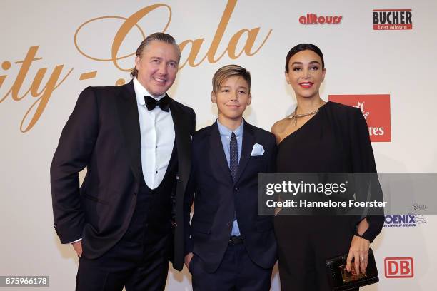 Verona Pooth attend with her husband Franjo Pooth and her son Diego the Charity Gala in favor of the Sophie Scholl School on November 18, 2017 in Bad...