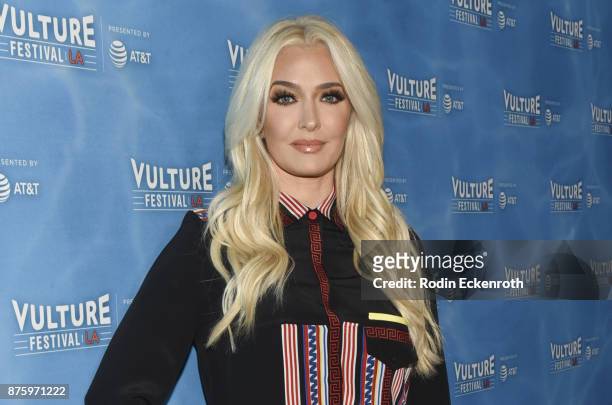 Erika Jayne attends the "It's XXPEN$IVE to be Erika Jayne at Vulture Festival Los Angeles at Hollywood Roosevelt Hotel on November 18, 2017 in...