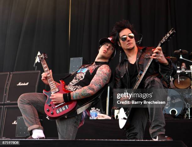 Zacky Vengeance and Synyster Gates of Avenged Sevenfold perform during the 2009 Rock On The Range festival at Columbus Crew Stadium on May 17, 2009...