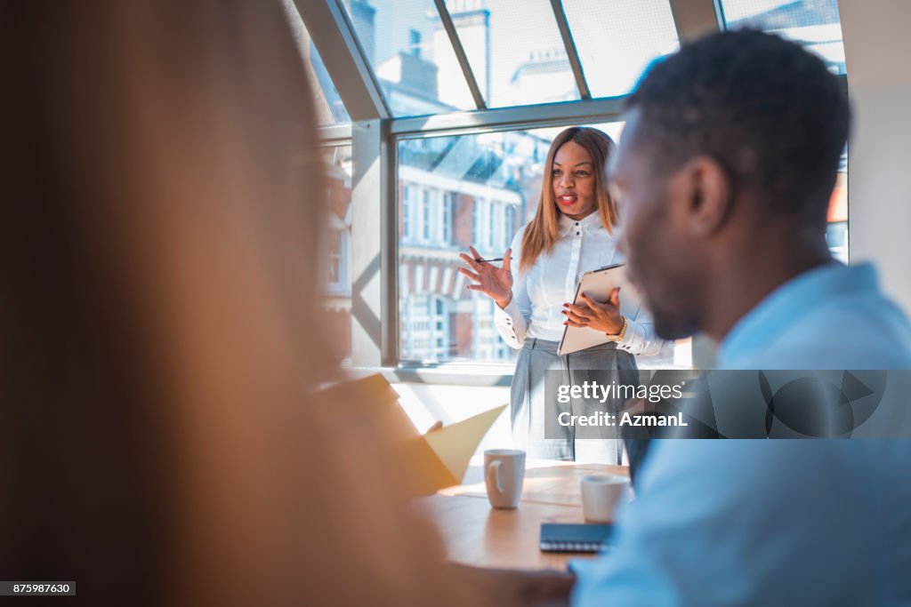 Businesswoman having a presentation