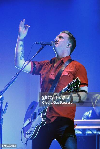 Josh Homme of Queens of the Stone Age performs on stage at Wembley Arena on November 18, 2017 in London, England.