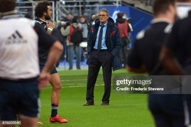 Coach of France Guy Noves before the test match between France and South Africa at Stade de France on November 18, 2017 in Paris, France.