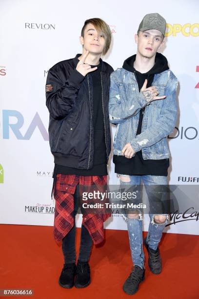 Charlie Lenehan and Leondre Devries of the duo Bars and Melody attend the Stylorama on November 18, 2017 in Dortmund, Germany.