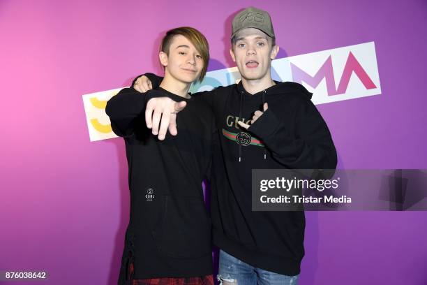 Charlie Lenehan and Leondre Devries of the duo Bars and Melody attend the Stylorama on November 18, 2017 in Dortmund, Germany.