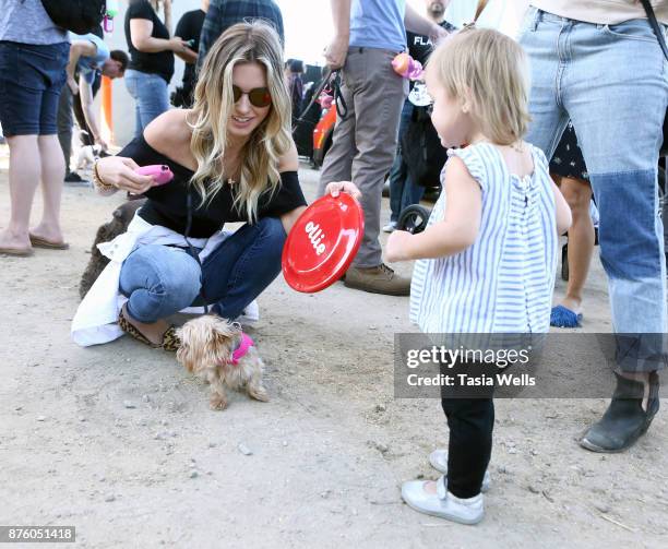 Audrina Patridge , daughter Kirra Max Bohan, and dog Lady at the Ollie Pupsgiving Gathering at Platform LA on November 18, 2017 in Los Angeles,...