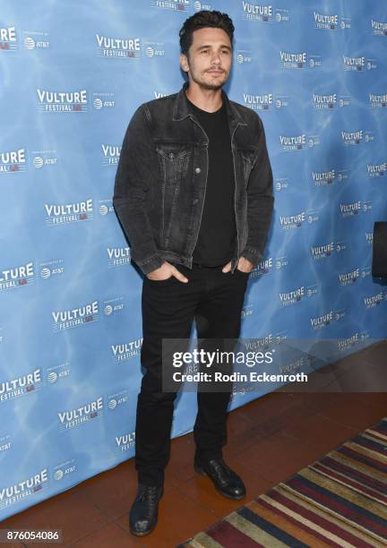 James Franco attends "The Disaster Artist" panel at Vulture Festival Los Angeles at Hollywood Roosevelt Hotel on November 18, 2017 in Hollywood,...