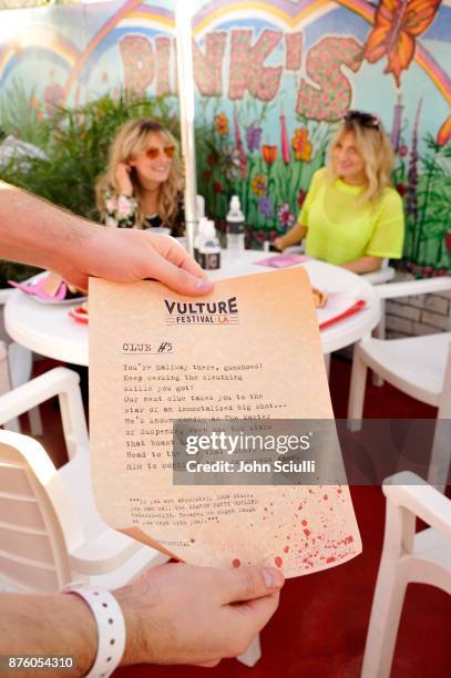 Festivalgoers participate in the 'Search Party' scavenger hunt during Vulture Festival LA presented by AT&T on November 18, 2017 in Hollywood,...