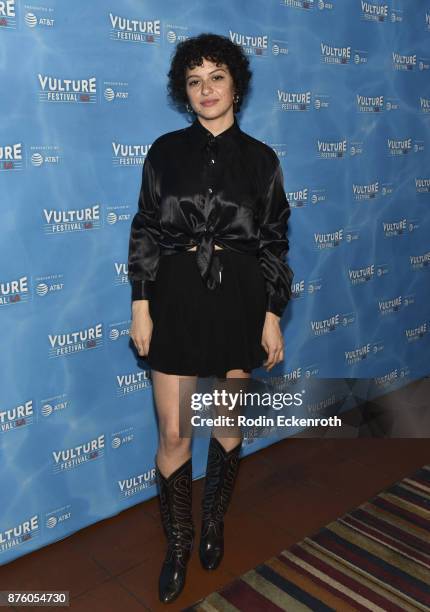 Actress Alia Shawkat attends the "Search Party" scavenger hunt at Vulture Festival Los Angeles at Hollywood Roosevelt Hotel on November 18, 2017 in...