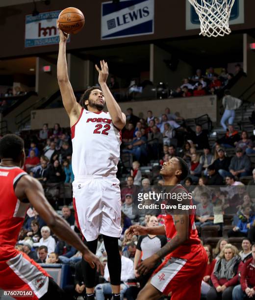 Hammons from the Sioux Falls Skyforce shoots the ball against the Rio Grande Valley Vipers during an NBA G-League game on November 18, 2017 at the...